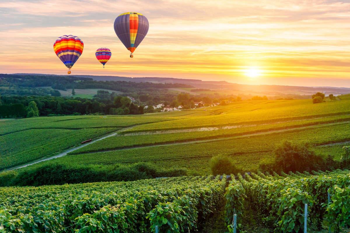 hot air balloon ride champagne